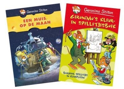 Vakantiepakket Geronimo Stilton- Een muis op de maan & Geronimo’s kleur- en spelletjesboek